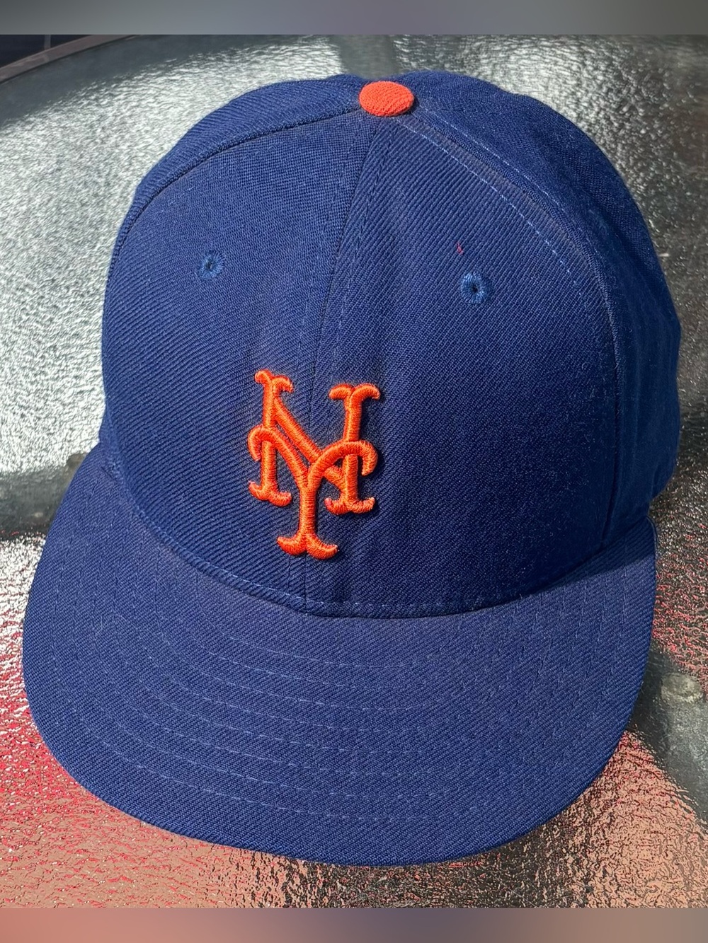 New Era 59FIFTY New York Mets MLB Authentic Collection Fitted Hat Size 7 EUC